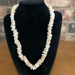 Vintage 1980's Peach Orange Conch Shell Necklace